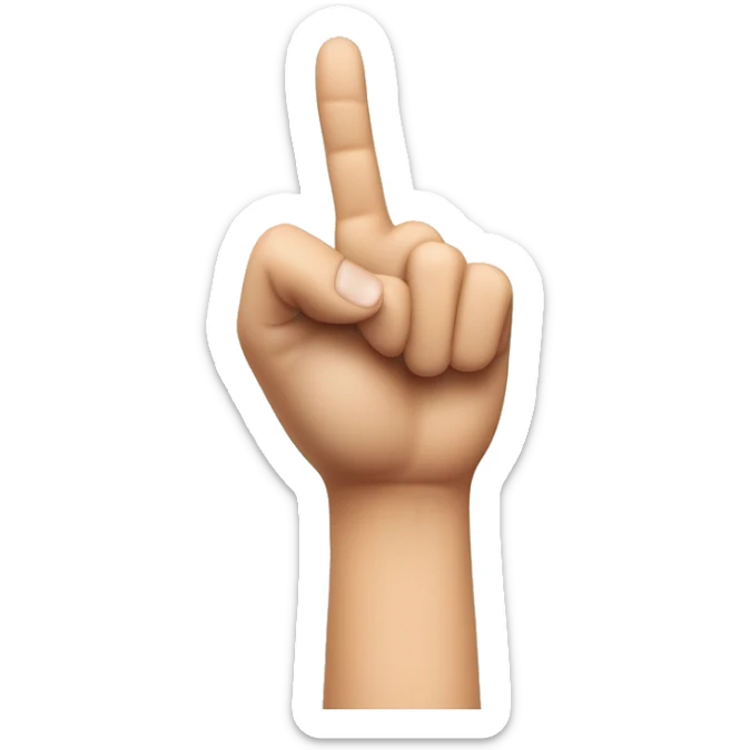 A hand doing the me-too sign in sign-language. The hand should have the pinky up and the thumb up, but every other finger should be down. sticker
