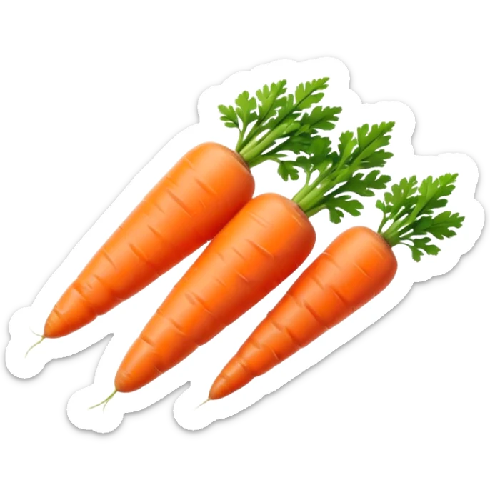 Baby-cut carrots, small cylindrical orange pieces, rounded ends, no green tops sticker