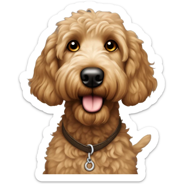 brown eye long eye-lashed short-fur male goldendoodle sweetie dog sticker