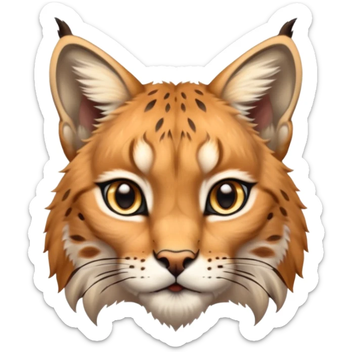 A high-resolution photo-realistic digital illustration of a majestic young lynx, chest upward A high-resolution, photo-realistic digital illustration of a majestic young Eurasian lynx, shown from the chest upward.  sticker