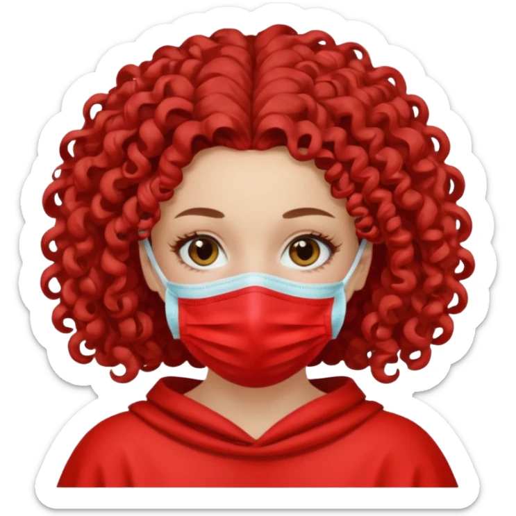 Lilith symbol seductress evil surgeon. Hair curly, long, and brown. Red surgical mask and hair covering. She works for cartel and kills with a scalpel. , evil surgeon  sticker