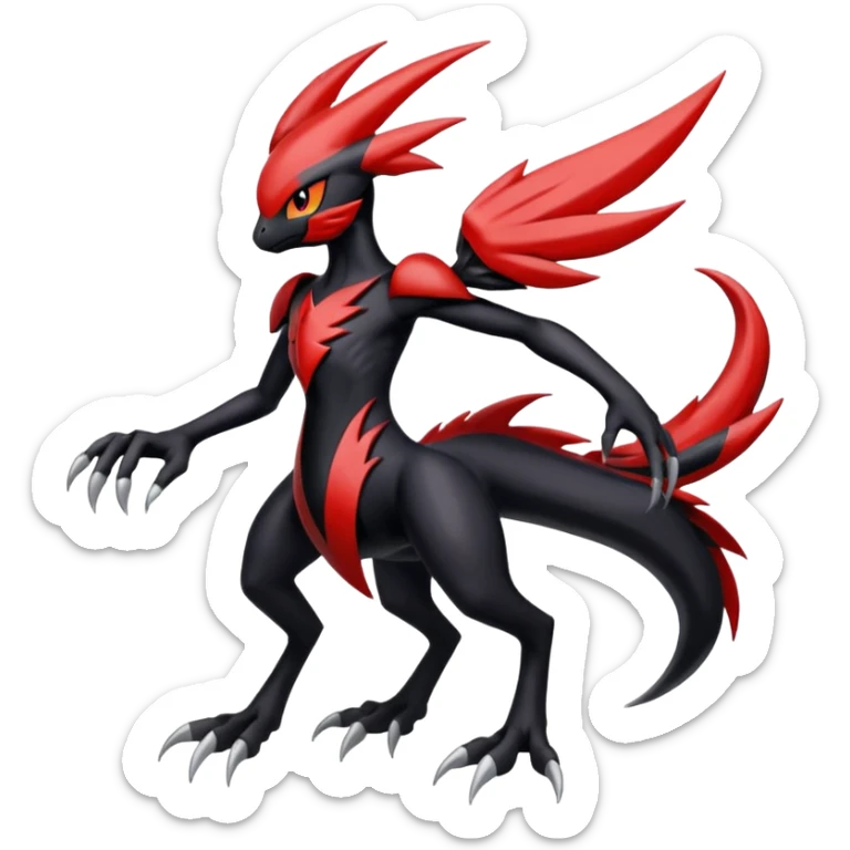 Meloetta-Nargacuga-Darkrai-Yveltal-Pokémon-Fakémon-hybrid-fusion-creature sticker