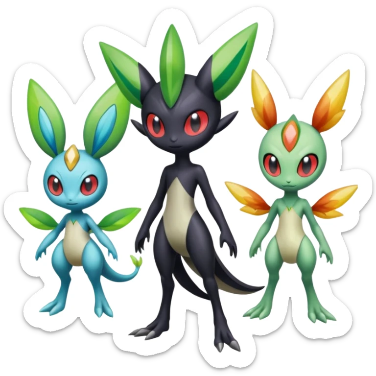 Darkrai-Meloetta-Celebi-Victini-Cresselia-Zygarde-Electrike-Fakémon-fusion, full body sticker