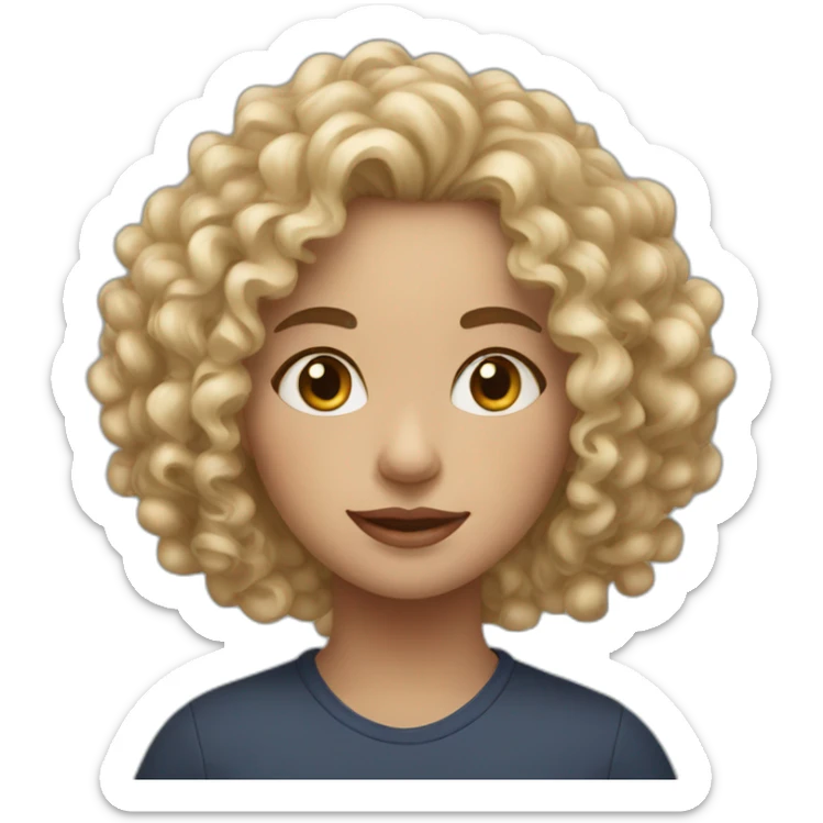 portrait of midle easten curly girl with light hair sticker