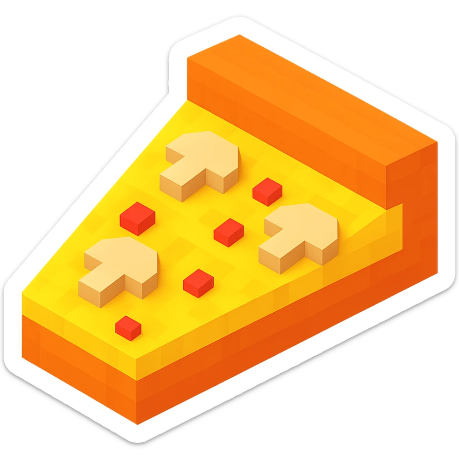 pizza with mushroom toppings sticker