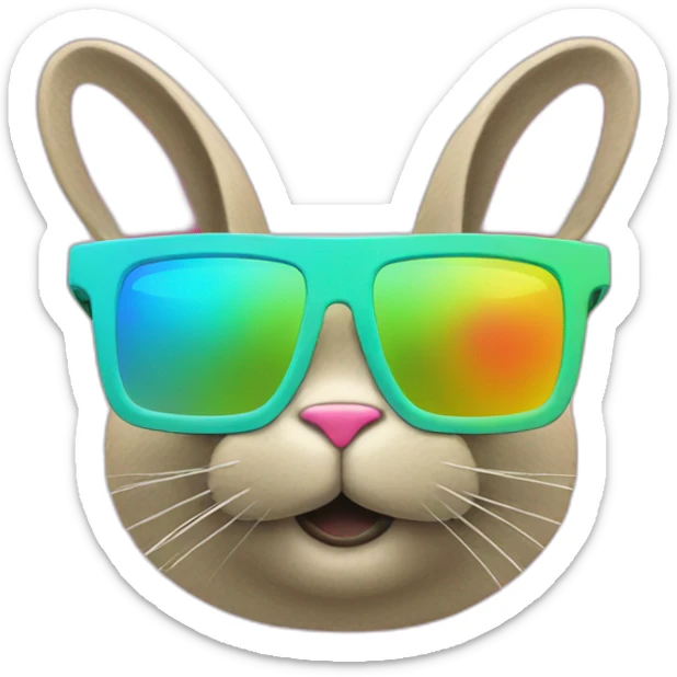 neon bunny sunglasses sticker
