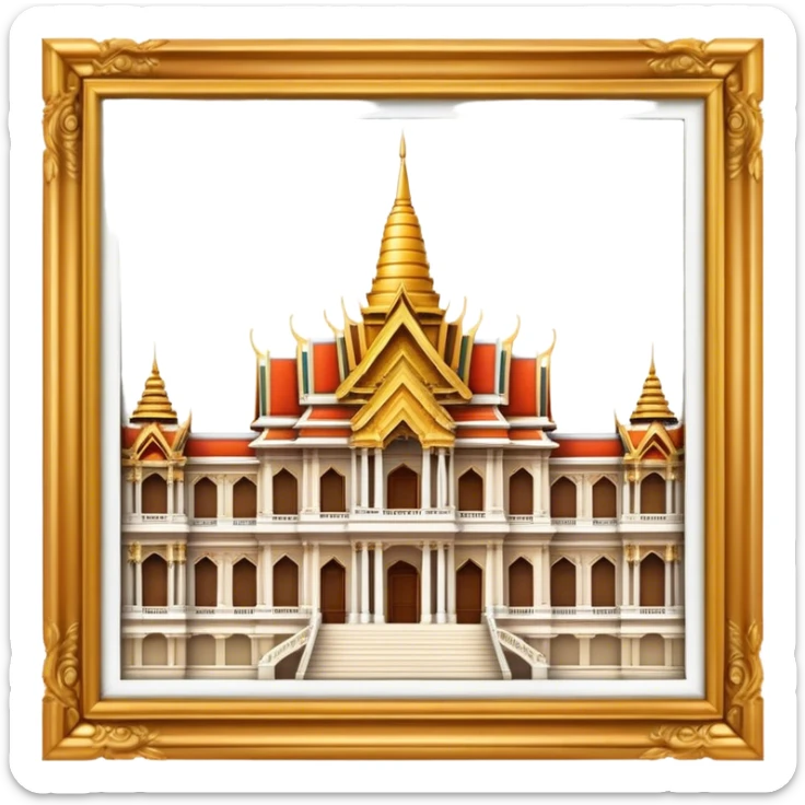 Cinematic Realistic Grand Palace Landmark Emoji, showcasing opulent palace architecture rendered with rich textures and regal, dynamic lighting. sticker