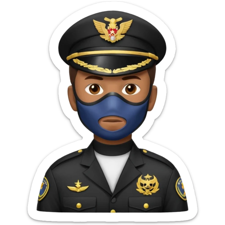 I want an emoji for a male filipino special action force officer with mask  sticker
