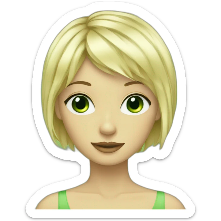 blond-girl-short-hair-and-curtain-fringe-with-green-eyes sticker