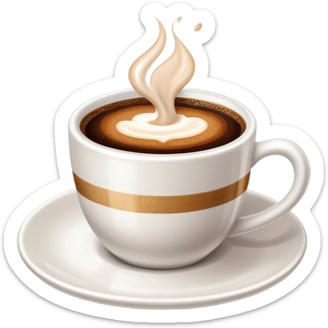 Cinematic Realistic Turkish Coffee Drink Emoji, depicted as a small cup of strong, aromatic coffee with thick foam rendered with detailed textures and warm, inviting lighting. sticker