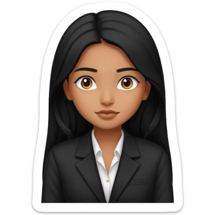 A beautiful indian girl Salon owner with blazer in black long hair  sticker