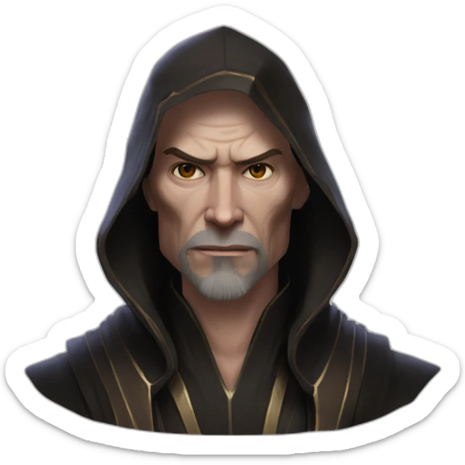 hyperrealist sith jedi in world of warcraft without facial hair sticker