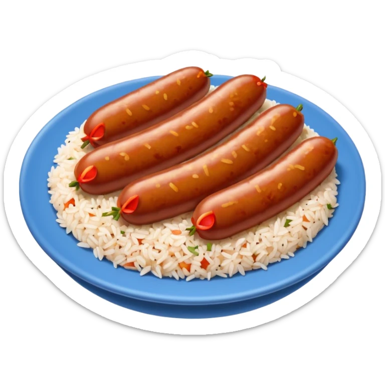 emoji of Rougail saucisse meal. Typical Reunion island meal sticker