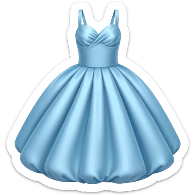The bubble dress is typically a voluminous ball gown, designed to make Glinda look like she’s literally floating in a bubble. It features:  Pale blue or shimmering white-blue hues isolated  sticker