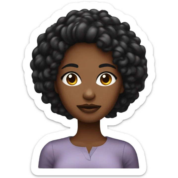 Femme noire avec les cheveux courts rasés sur les côtés , des grains de beauté sur le visage sticker