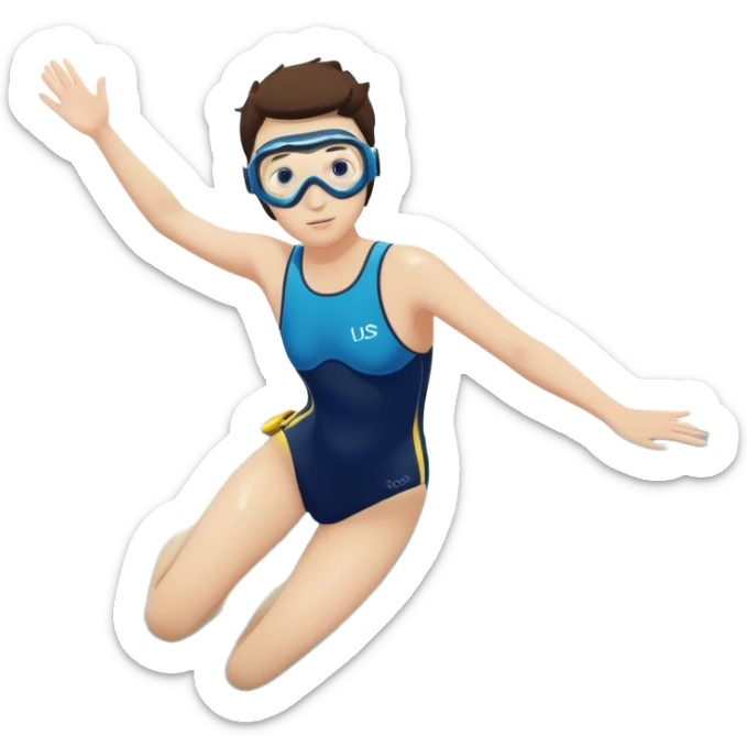 inexperienced but determined person diving into a pool of divers, with a pool named confidence... glowing body  sticker