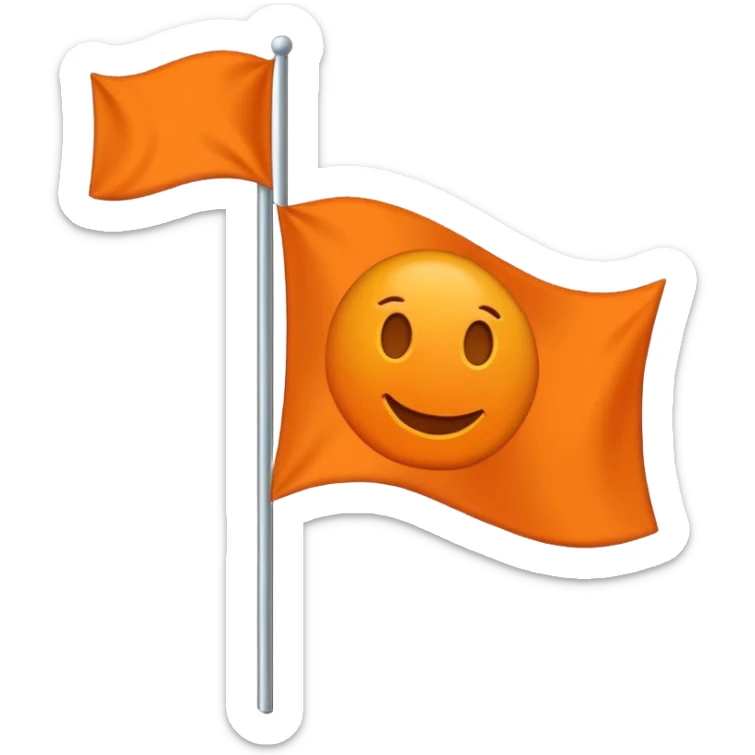 I want a flag emoji 🚩🚩 like this but flag should be orange don't change shape just change color sticker