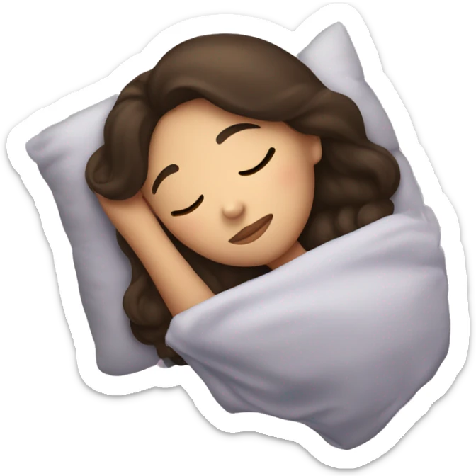 Brunette girl sleeping sticker