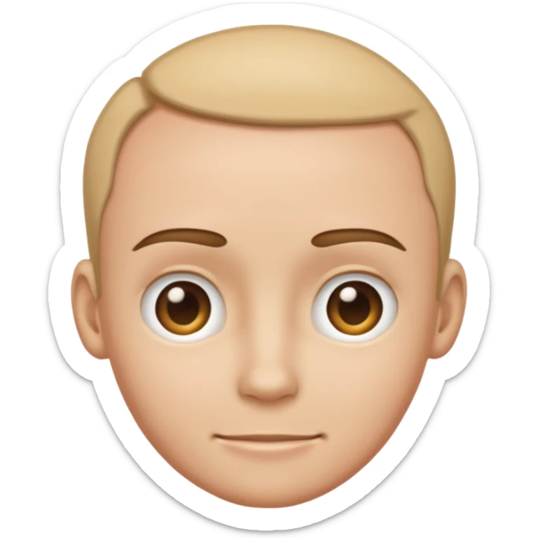 emoji of a human forehead only, showing the area between eyebrows and hairline, simple cartoon style sticker