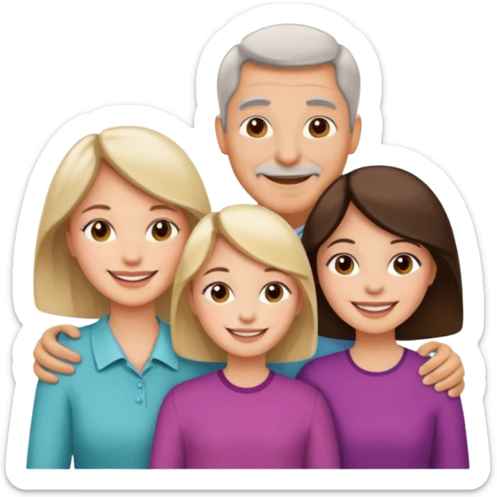 Familia : esposo , esposa , hija mayor , hija menor. sticker