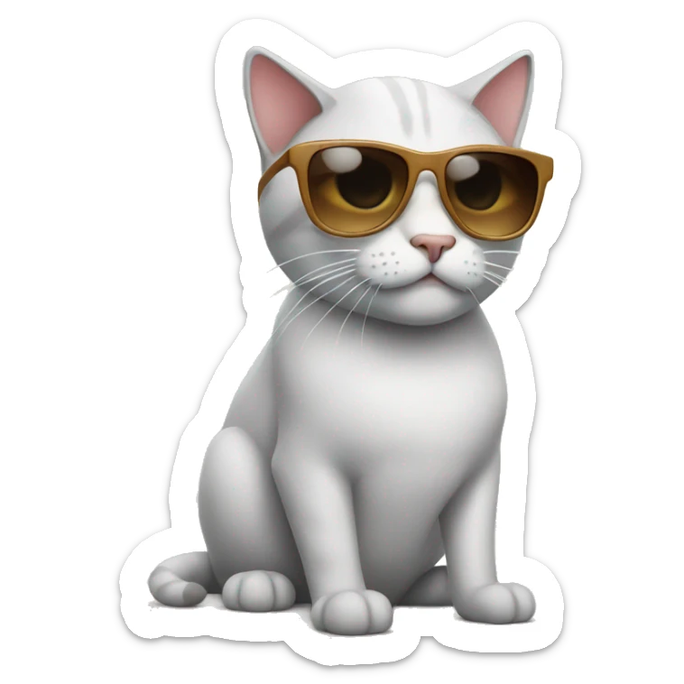 Cat with sunglasses sticker