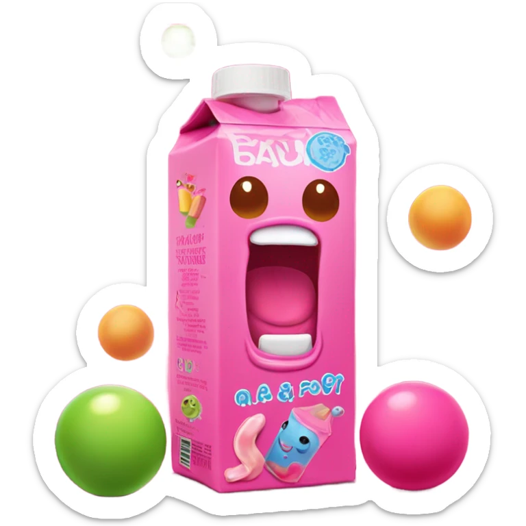 Bubblegum flavored juice box sticker