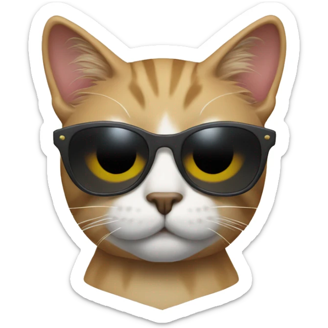 Cat with sunglasses sticker