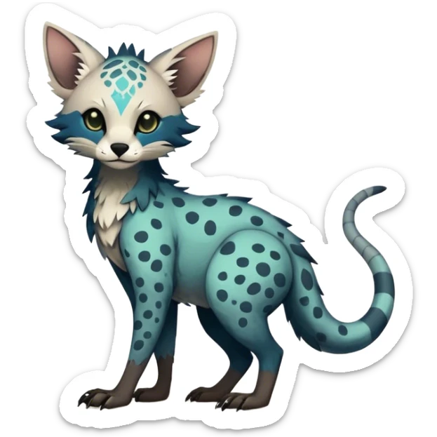 Modern Feral Rare Fantasy Vernid-Trico-species by LiLaiRa, random markings, full body sticker