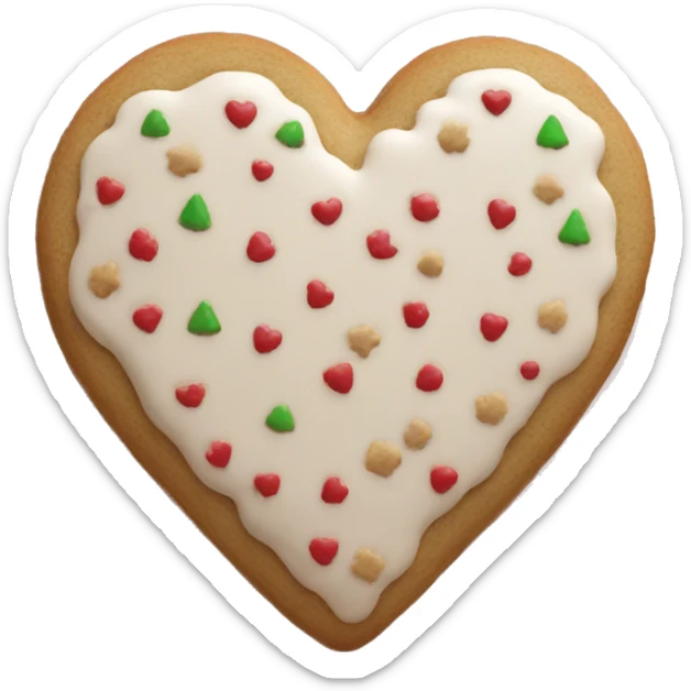 a single christmas cookie aesthetic clean heart shaped sticker