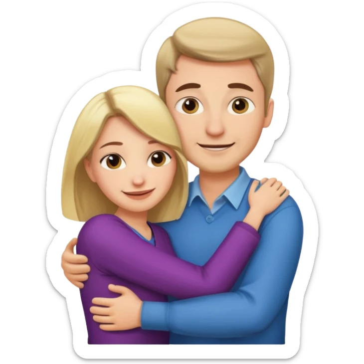 two Bestie man and woman coworkers teacher hug sarcastic sticker