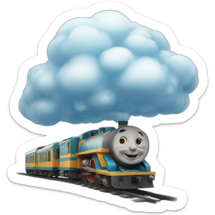 Cloud train sticker