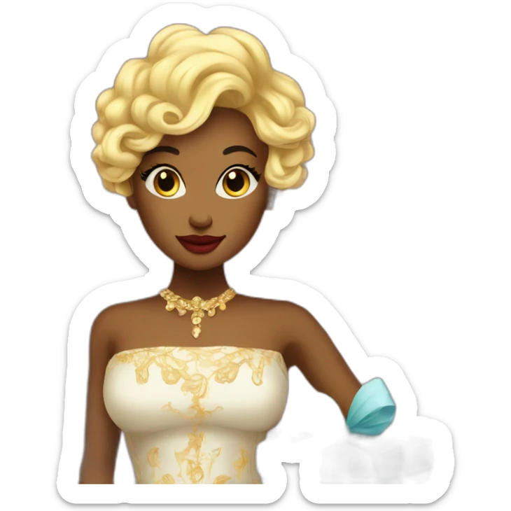 golden sugar baby with luxurius gifts in her luxurious apartment sticker
