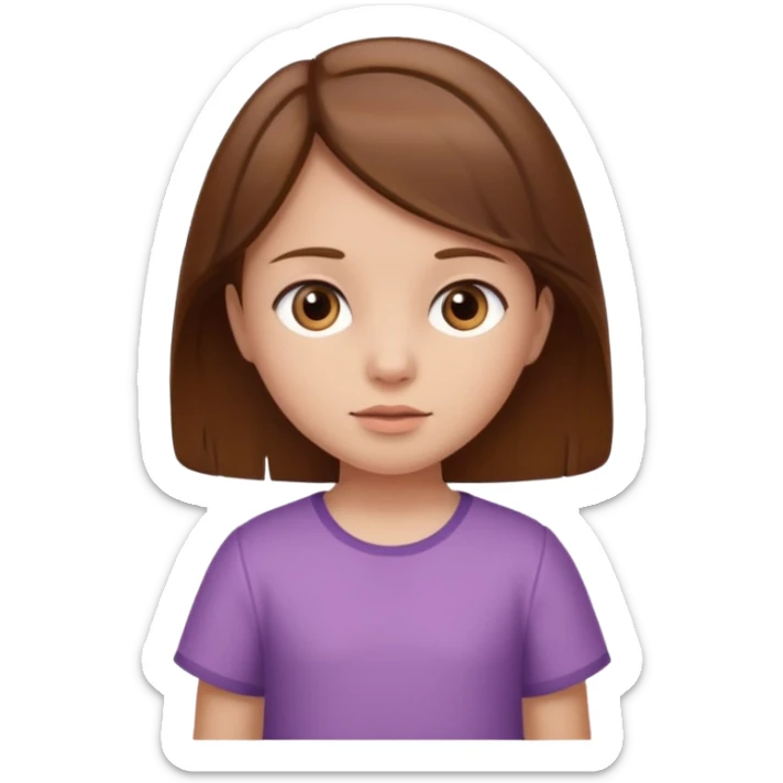 A little girl with brown hair standing  sticker