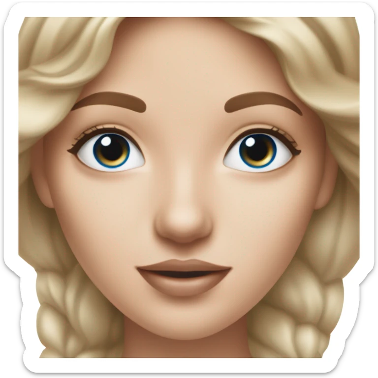 White Skin care on white freackles skin of a brunett blue eyed girl using skin care products ( caudalie, ordinary) sticker