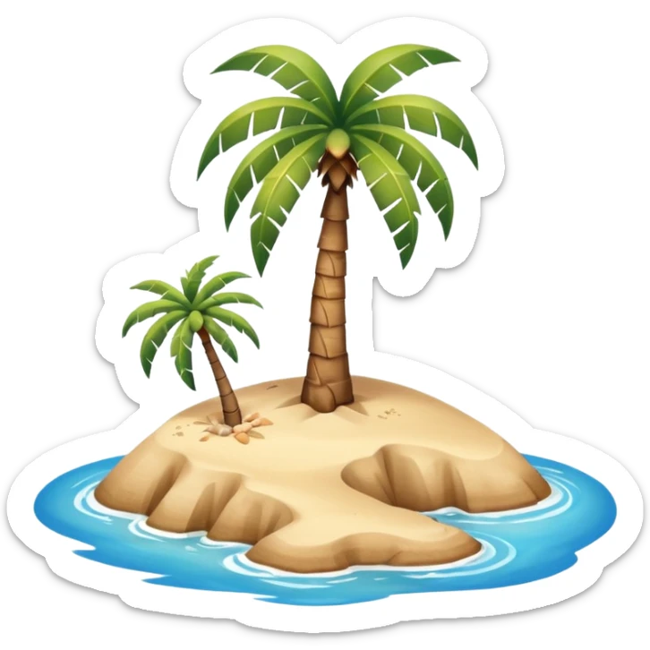 emoji of desert island in the middle of the sea sticker