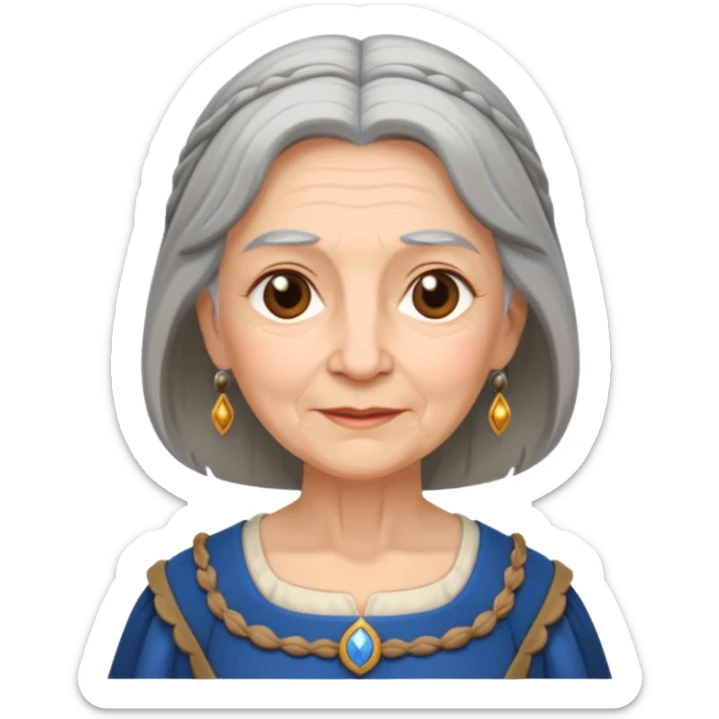 The kind and amiable grandmother in medieval fairy tales sticker