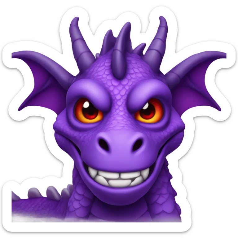 Purple dragon w red eyes like the one at the denver airport sticker