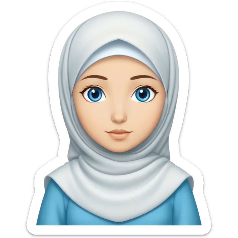 Turkish beautiful finish Konya girl blue eyes with hijab mevlana rumi dress sticker