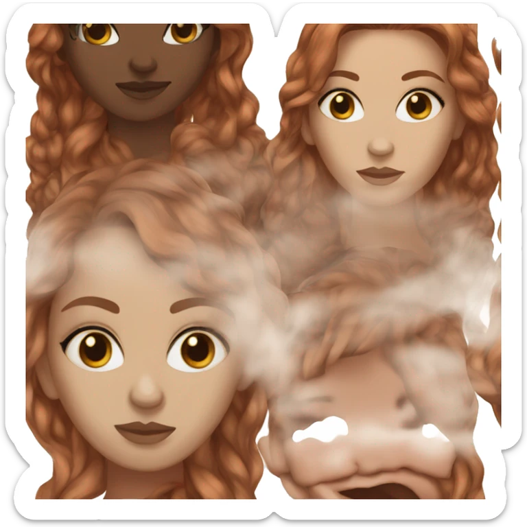 white women, auburn hair, browns eyes sticker