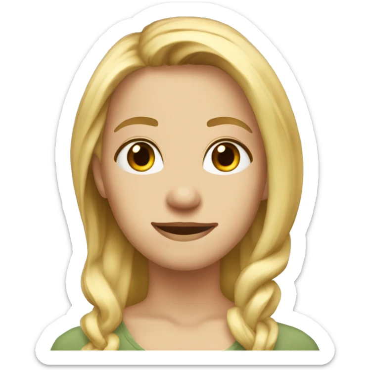 a blond firness giel with long hair and brown eyes sticker