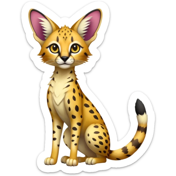 Colorful Exotic Tropical Trico-Vernid-Fionbri-Serval-hybrid (full body) sticker