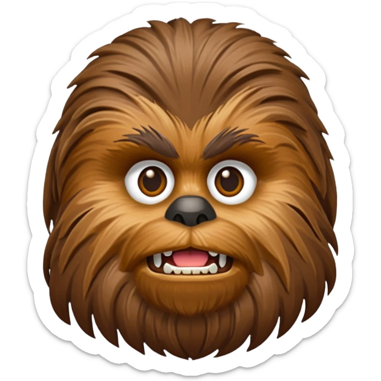 pero la cara de chewbacca en formato png con menos detalle sticker