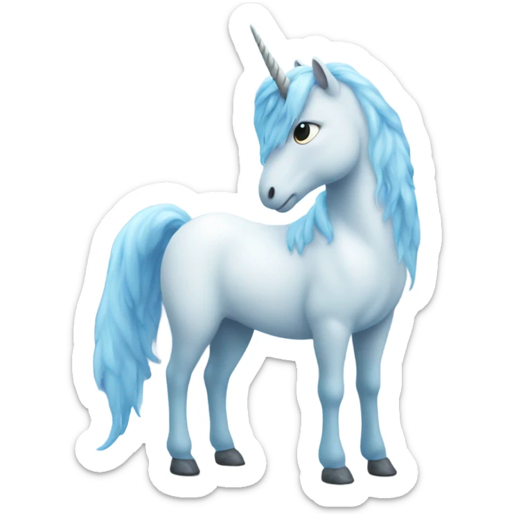 Light blue unicorn in the snow sticker