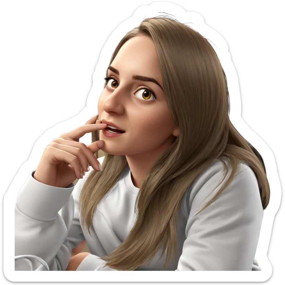 realistic portrait of girl sticker