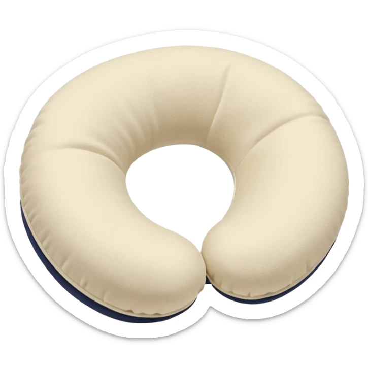 A fluffy memory-foam travel pillow that molds gently to the traveler’s head and shoulders. sticker