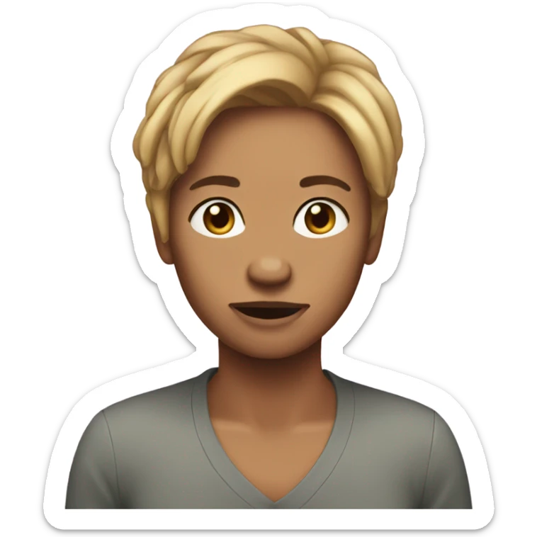 Karen with Karen hair and wrinkly skin sticker