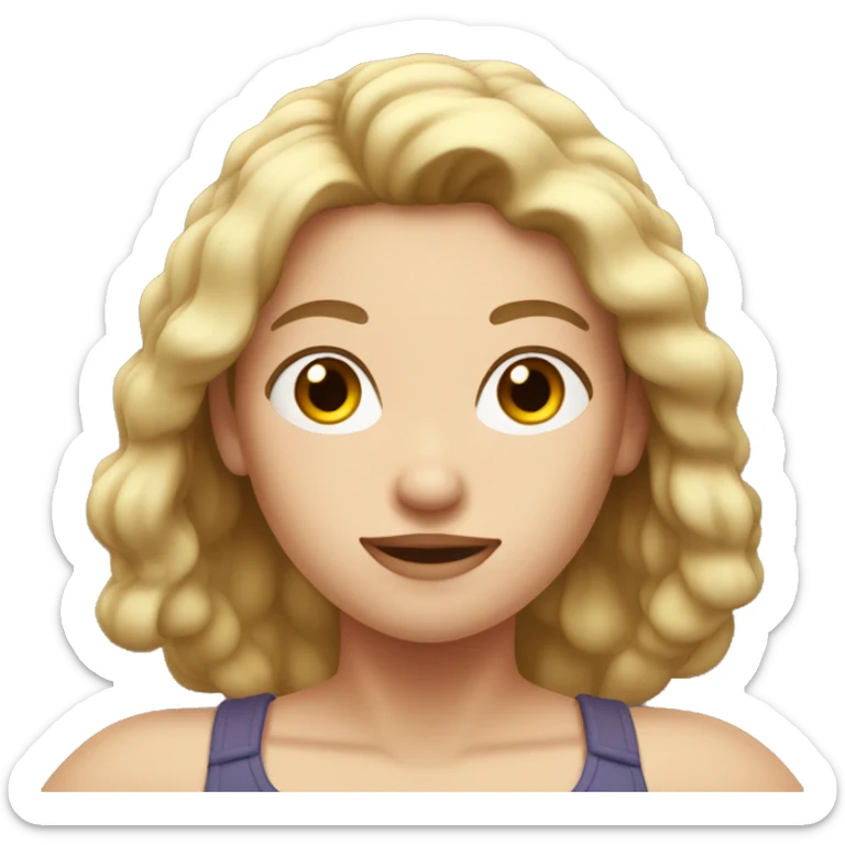 Woman with white skin and brown hair who is showing her biceps  sticker