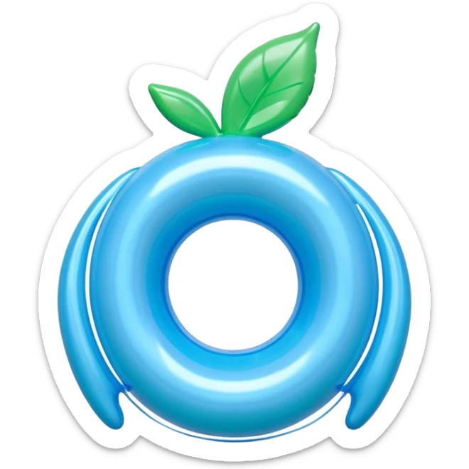 3D render of Water Wings made of shiny inflatable vinyl, visible seam lines, air valve, highly reflective plastic texture, pool toy aesthetic, Apple emoji style, isolated on white background --v 6.0 sticker