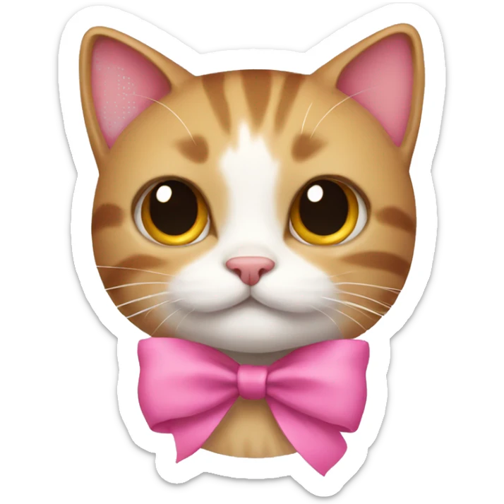 Cat with a pink bow sticker
