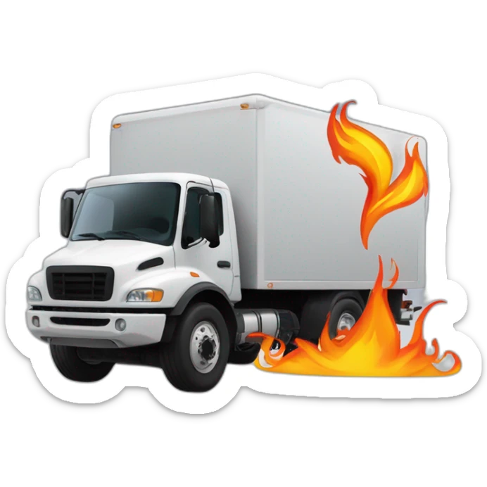 camion portant la flamme olympique avec des bras sticker